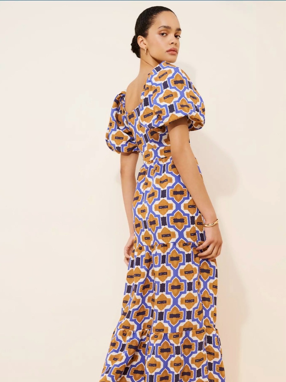 By Anthropologie puff sleeve v neck dress